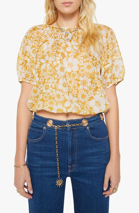 The Party in the Back Floral Cotton Crop Top