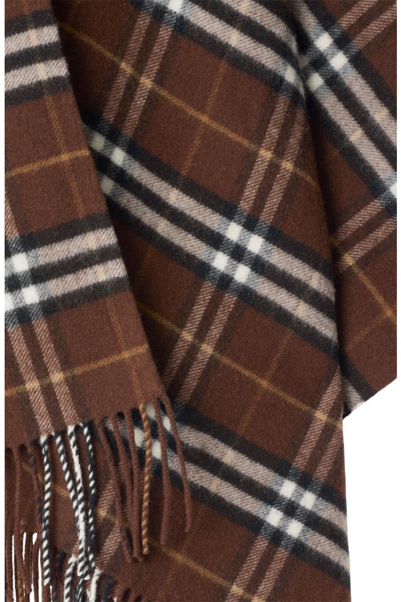 Check Double Face Wool & Cashmere Cape, Alternate, color, TREACLE