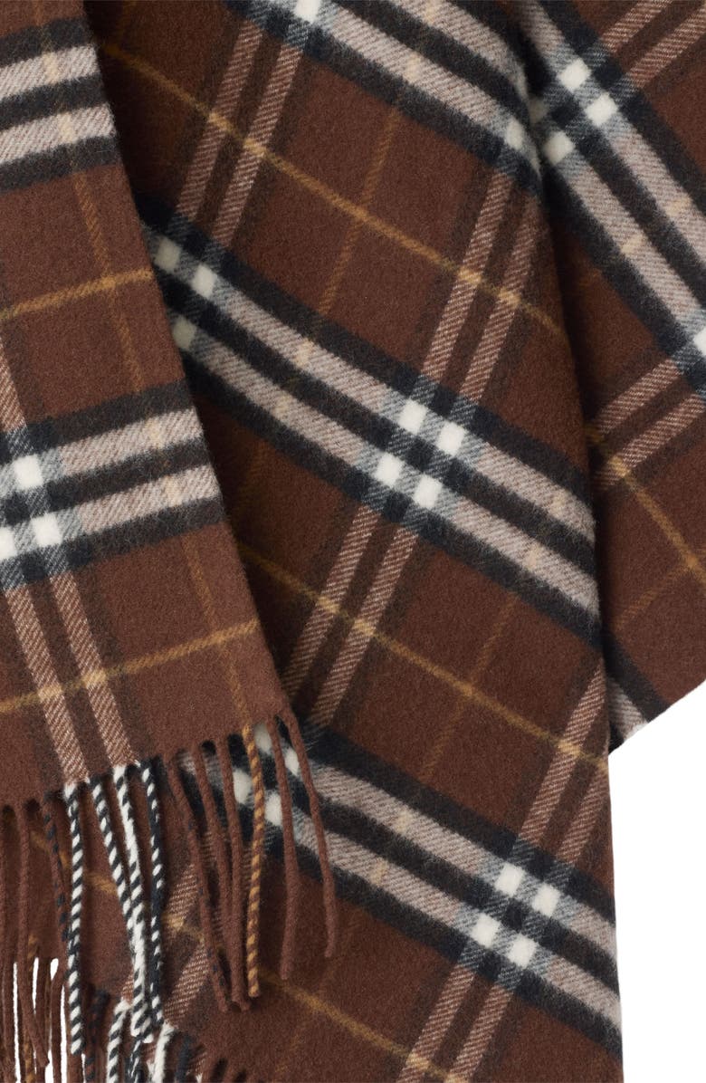 Burberry Check Double Face Wool & Cashmere Cape, Alternate, color, Treacle