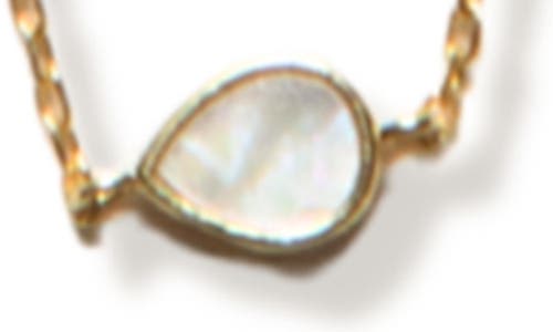 Argento Vivo Sterling Silver Elongated Mother-of-pearl Teardrop Station Necklace In Gold
