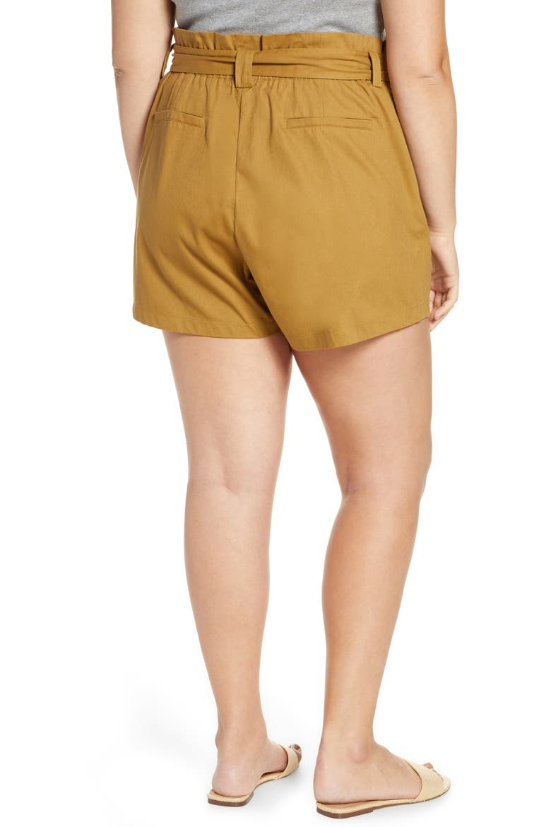 Paperbag Waist Shorts, Alternate, color, CAMEL