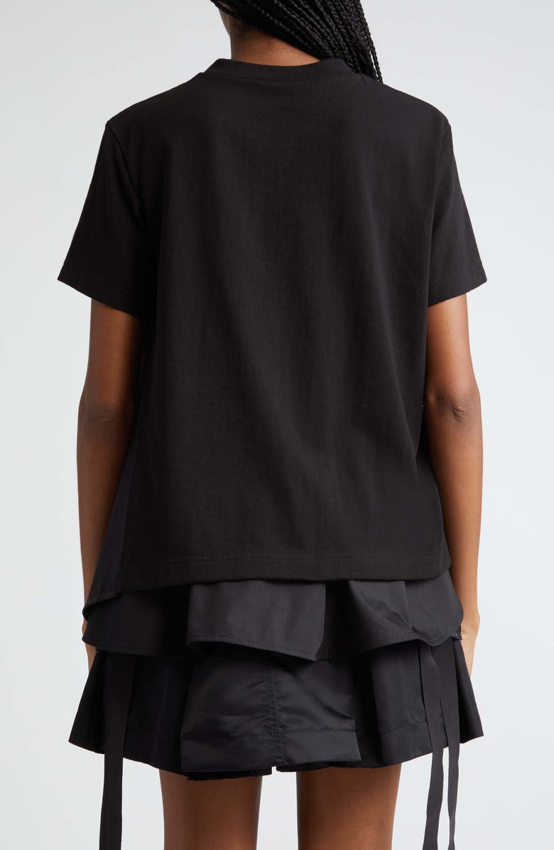 Sacai Mixed Media Cotton Poplin & Jersey Top, Alternate, color, 