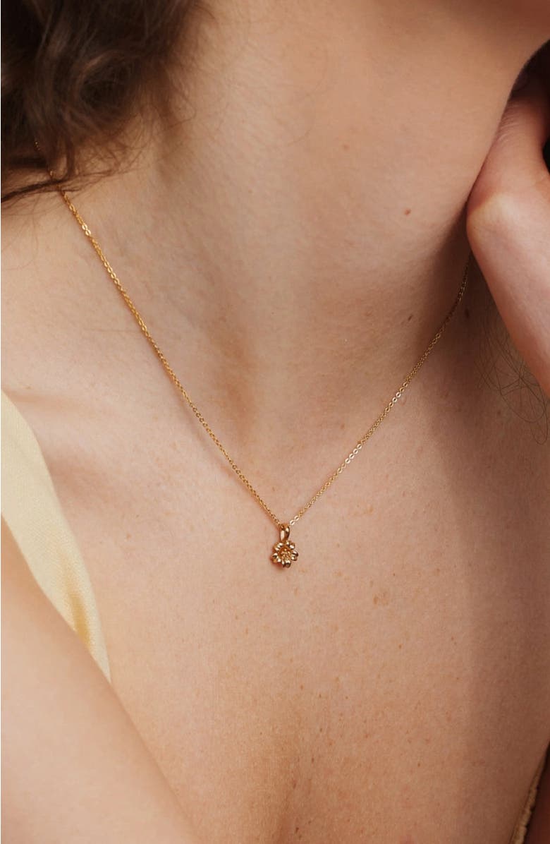 MADE BY MARY March Birth Flower Charm, Alternate, color, Gold Vermeil