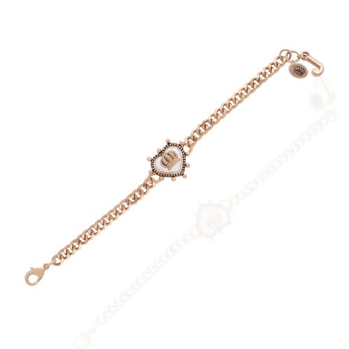 Juicy Couture Gold-tone Chain Bracelet With Crown Heart Charm In Gold