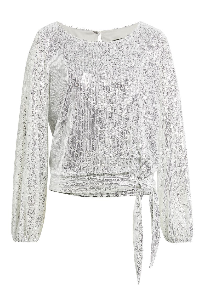 Sequin Top, Alternate, color, SILVER