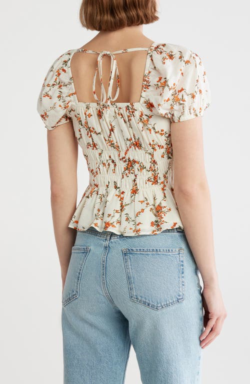 Melrose And Market Puff Sleeve Top In Neutral