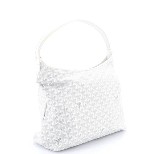 Pre-owned Goyard  Goyard Boheme Hobo Coated Canvas In White