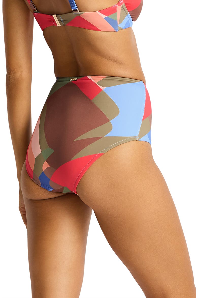 Santora High Waist Bikini Bottoms, Alternate, color, BLUE MULTI