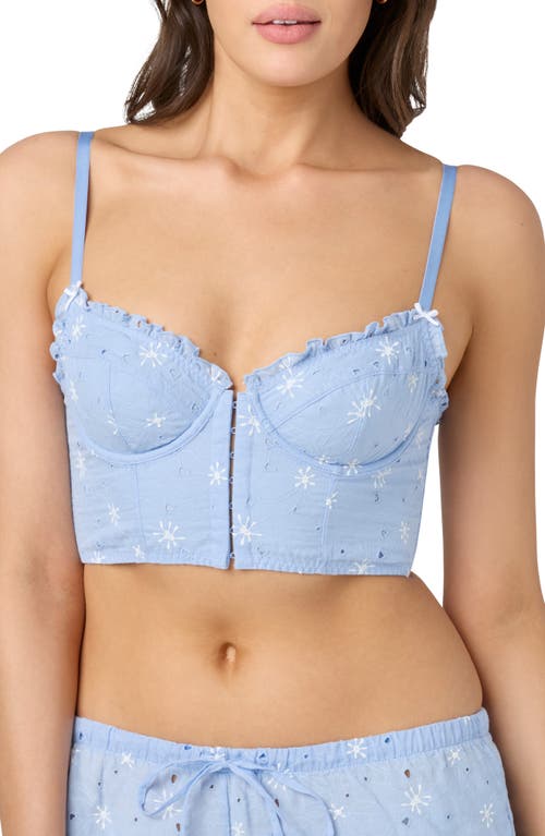Florence By Mills Embroidered Crop Cotton Top In Windsurfer Blue/jet Stream