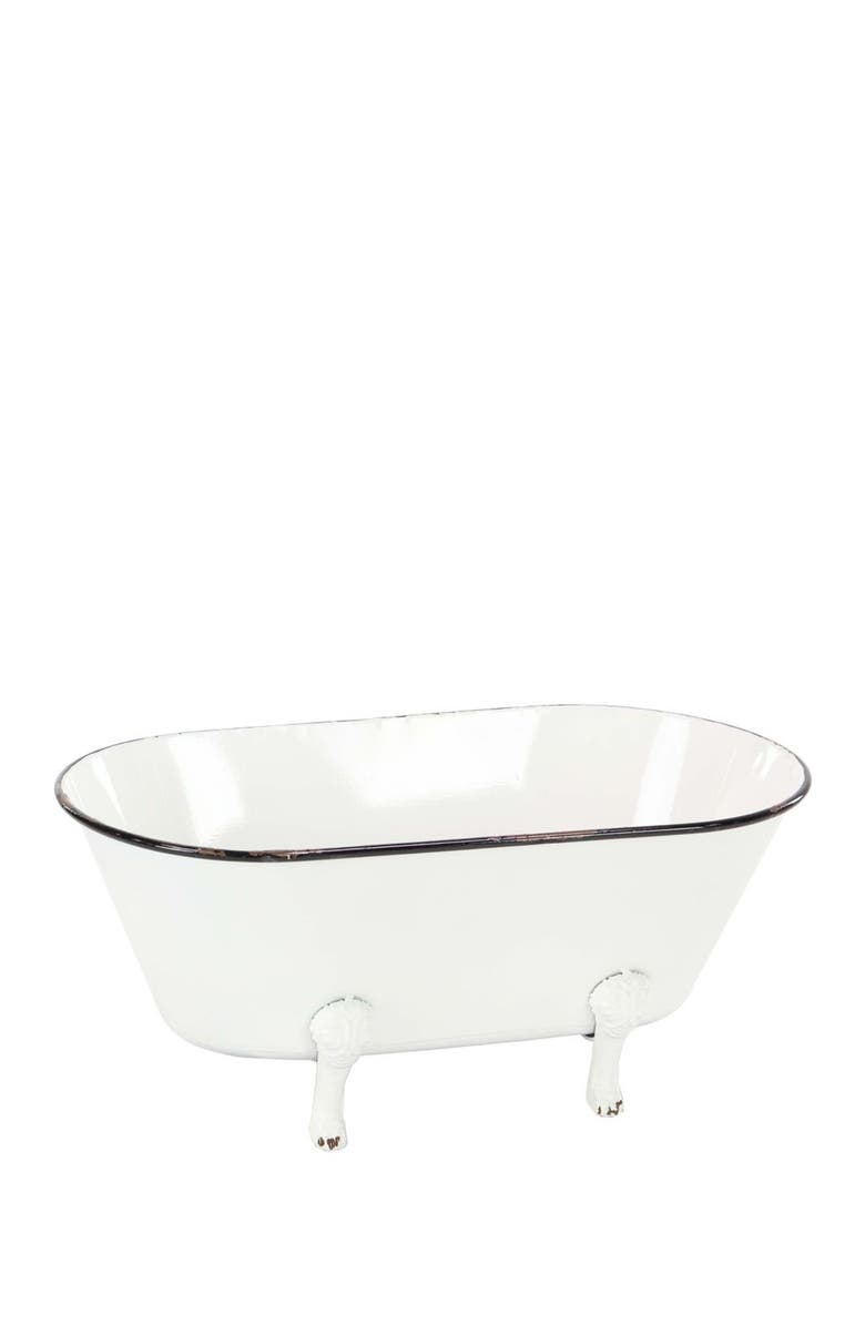 SONOMA SAGE HOME White Metal Indoor Outdoor Bathtub Planter, Main, color, 