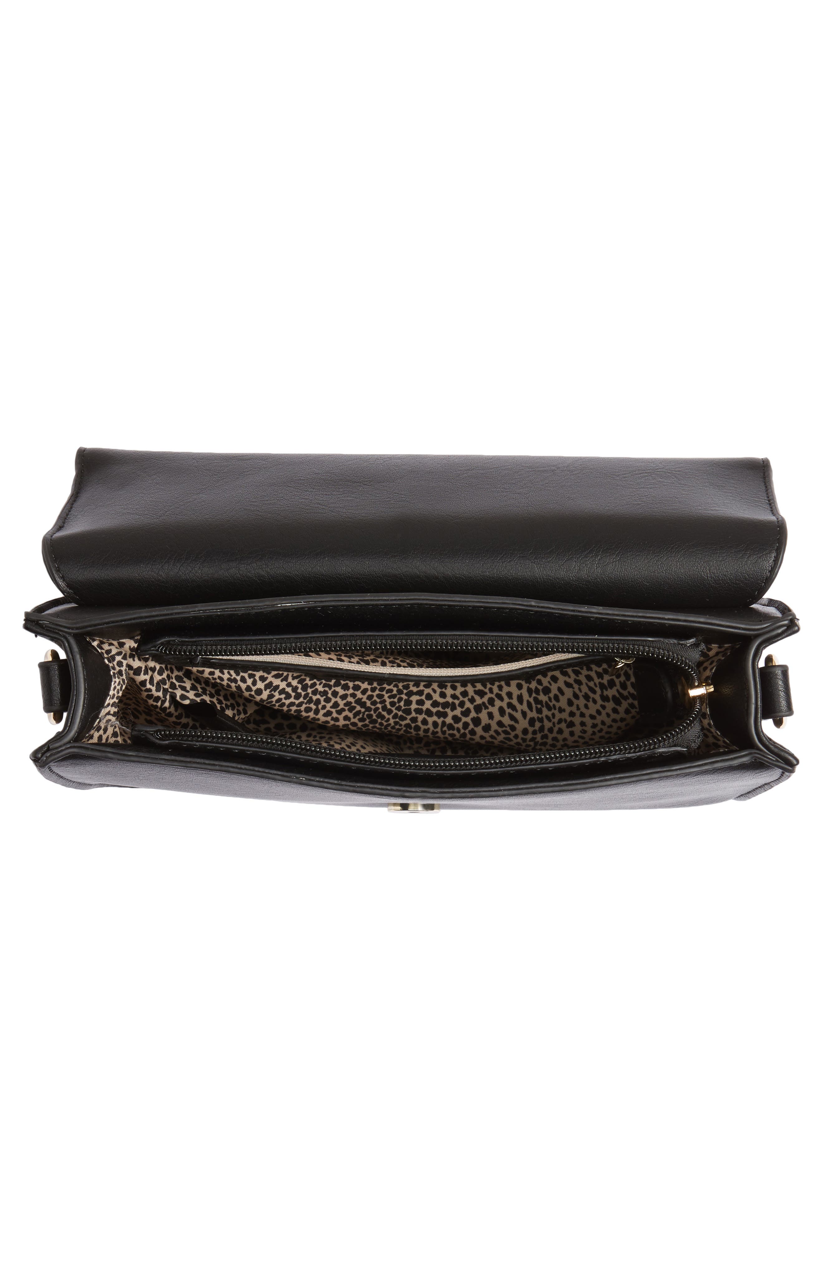 Sole Society Halima Faux Leather Flap Crossbody, Alternate, color, 