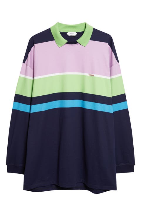 Stripe Cotton Jersey Polo