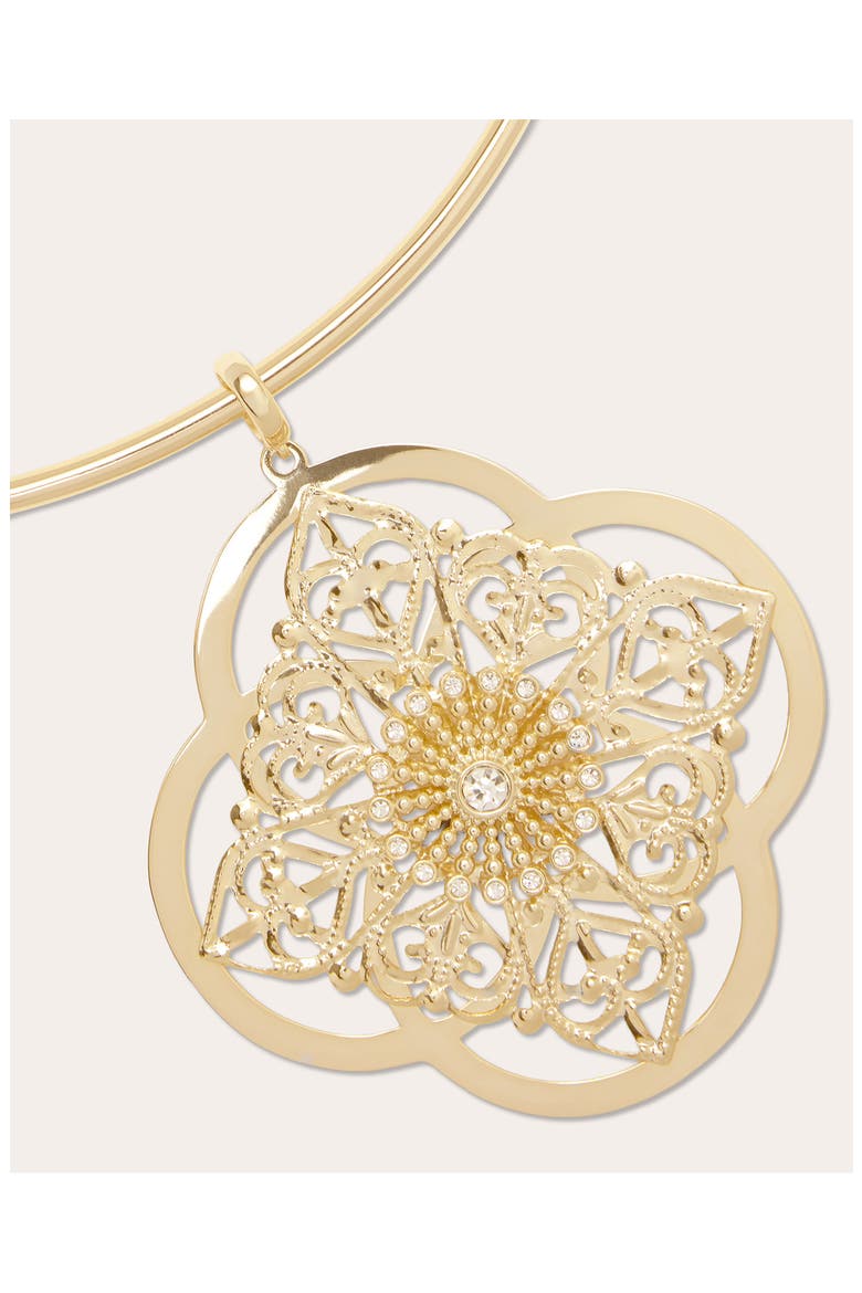 Laya Medallion Collar Necklace, Alternate, color, GOLD