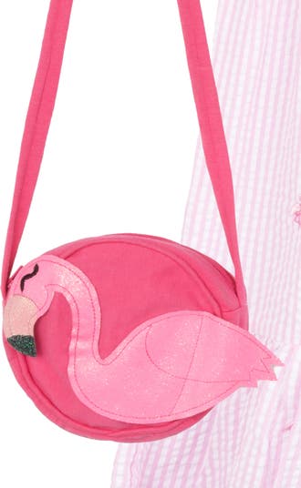 Kids' Flamingo Seersucker Dress & Crossbody Bag Set