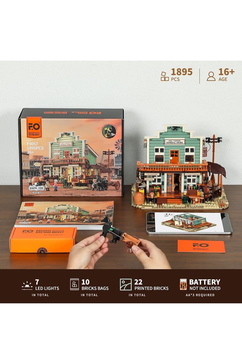 Vintage Wild West General Store Lighting Building Set Model OW1895G, Alternate, color, Multicolor
