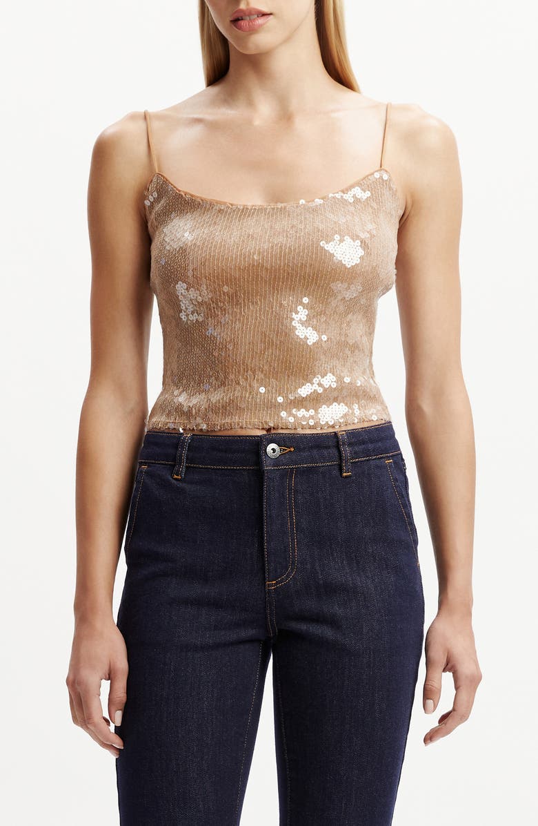 Bardot Ramira Sequin Camisole, Alternate, color, 