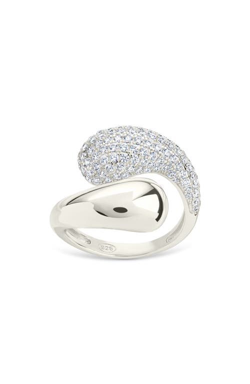 Sterling Forever Cecilia Cubic Zirconia Open Ring In Metallic