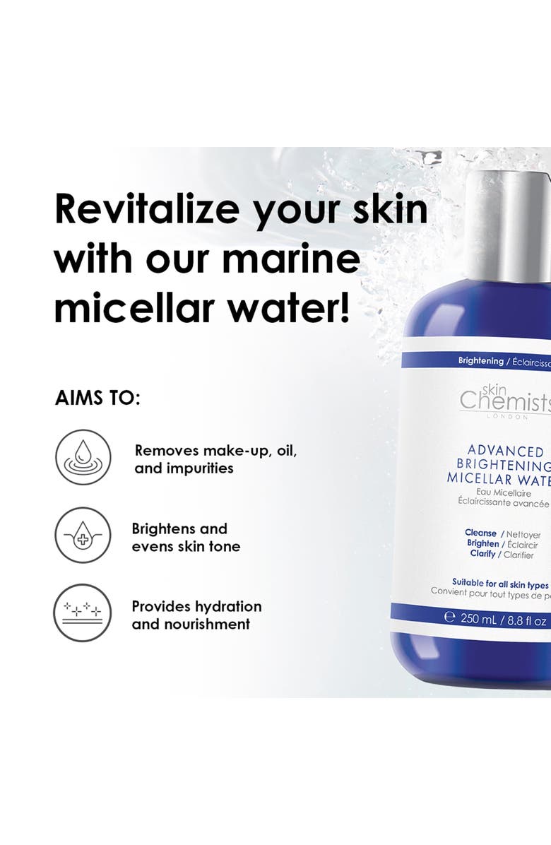 SKINCHEMISTS Advanced Brightening Marine Micellar Water 250ml, Alternate, color, White