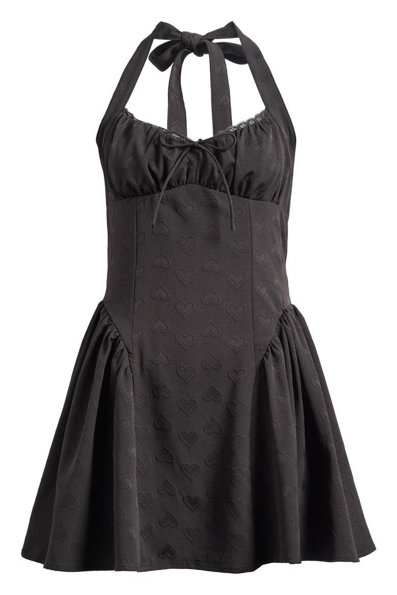 Halter Minidress, Alternate, color, BLACK