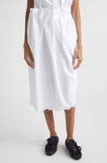 Simone Rocha Pleated Waist Poplin Pencil Skirt