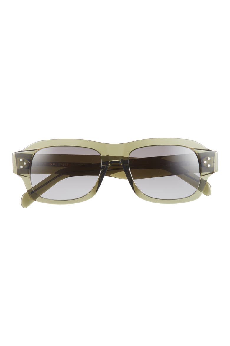 3 Dots 53mm Rectangular Sunglasses, Main, color, SHINY DARK GREEN / GRADIENT