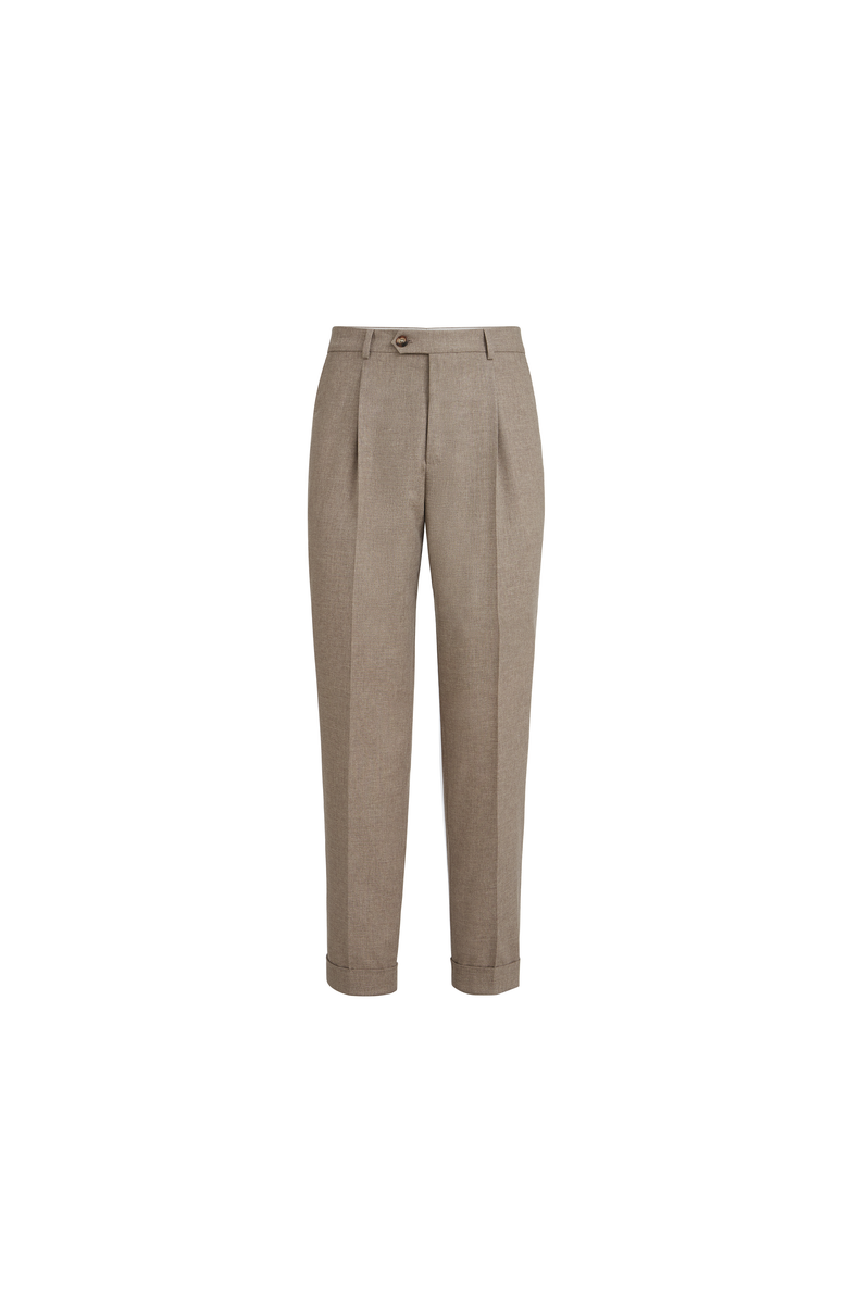 Brunello Cucinelli Trousers with pleats, Main, color, Light Brown