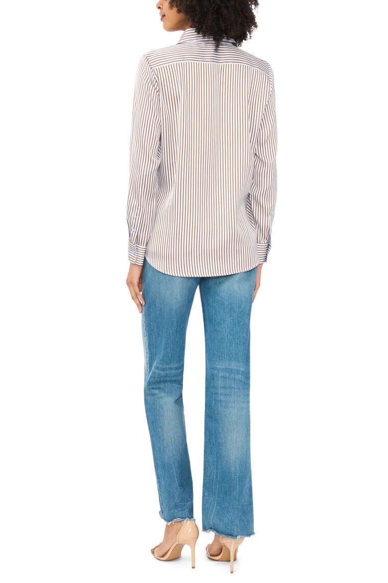 Satin Long Sleeve Button-Up Shirt, Alternate, color, WAVE COAST THIN STRIPE