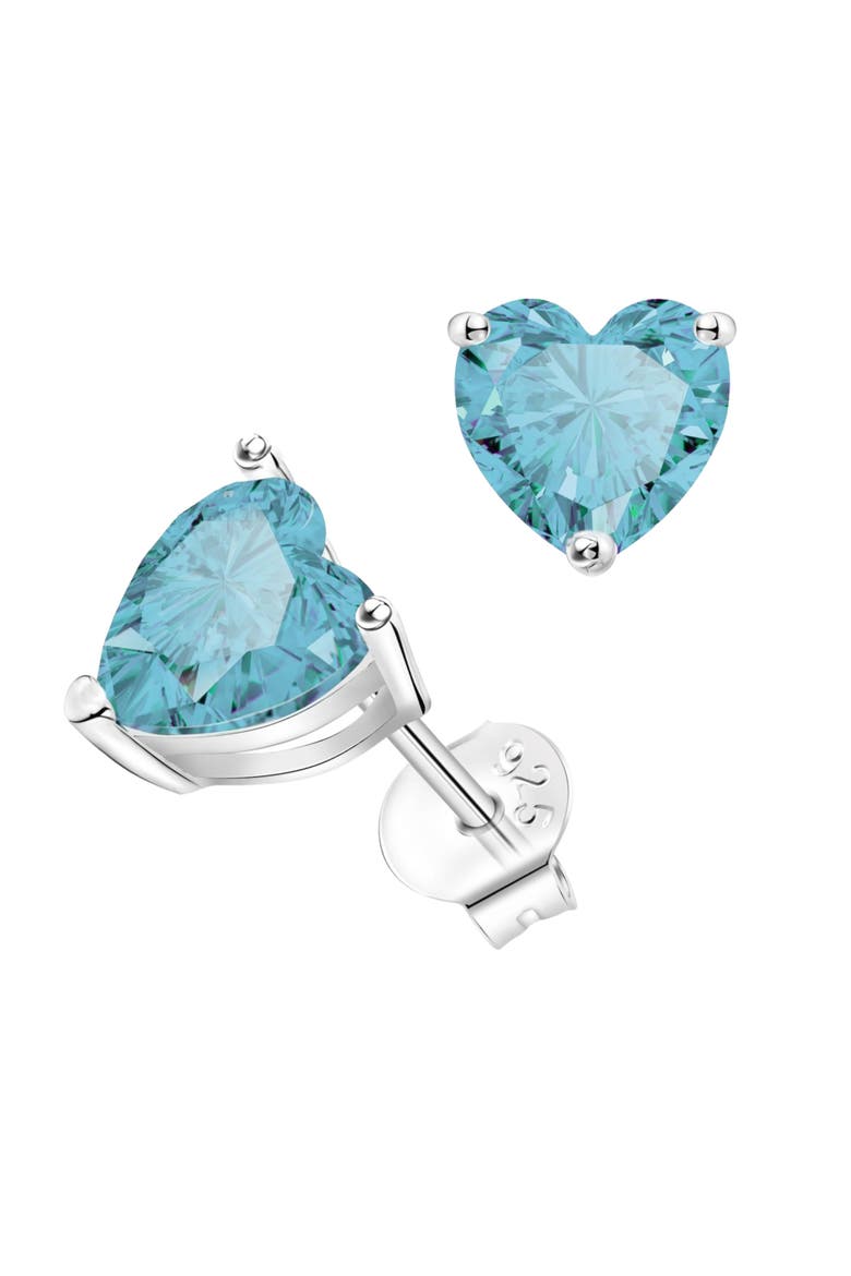 Sterling Silver Light Blue Earrings, Main, color, Silver