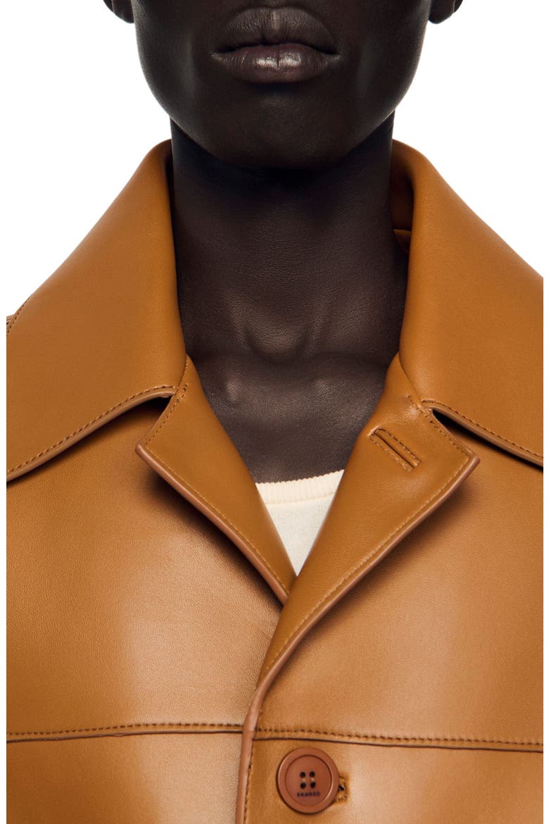 Buttoned lambskin jacket, Alternate, color, Camel