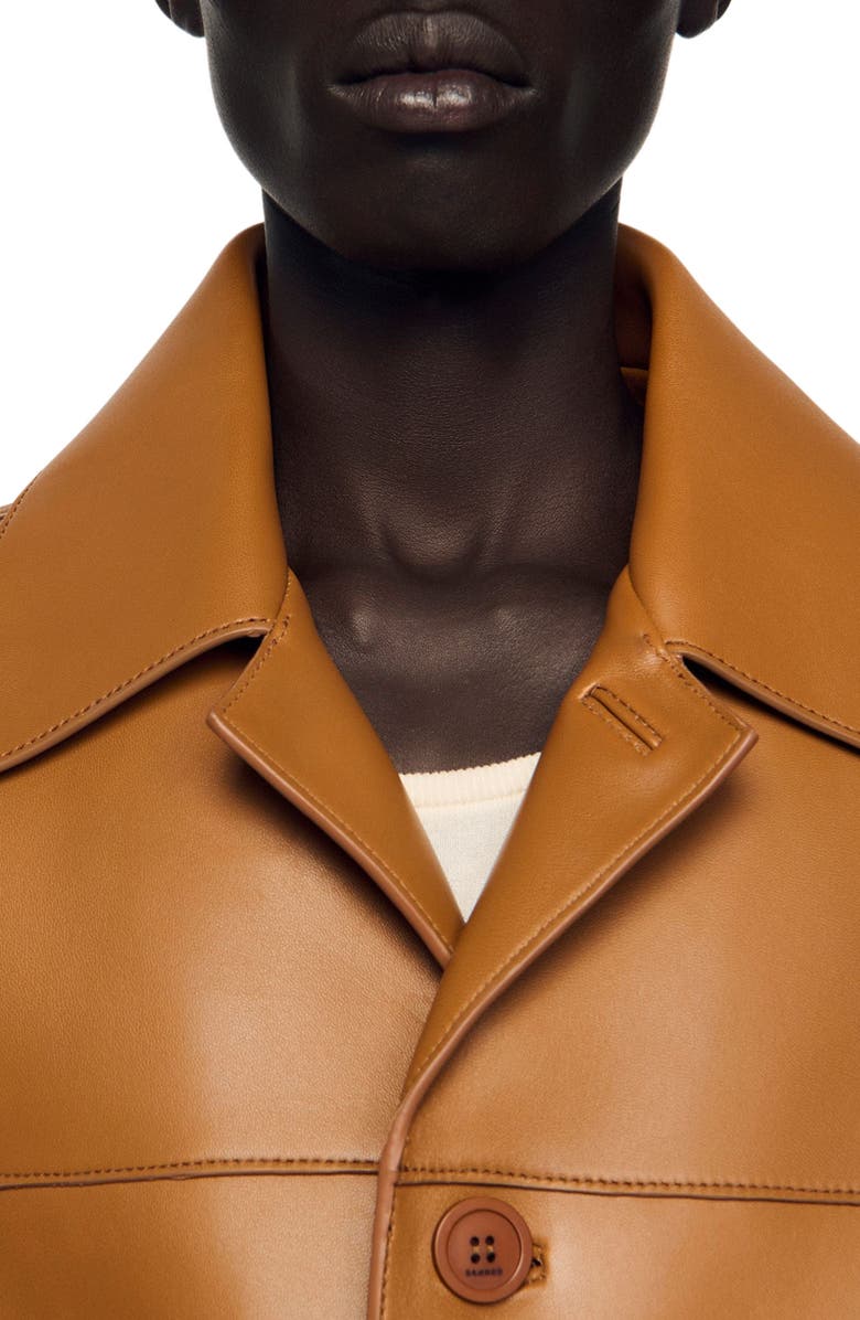 SANDRO Buttoned lambskin jacket, Alternate, color,