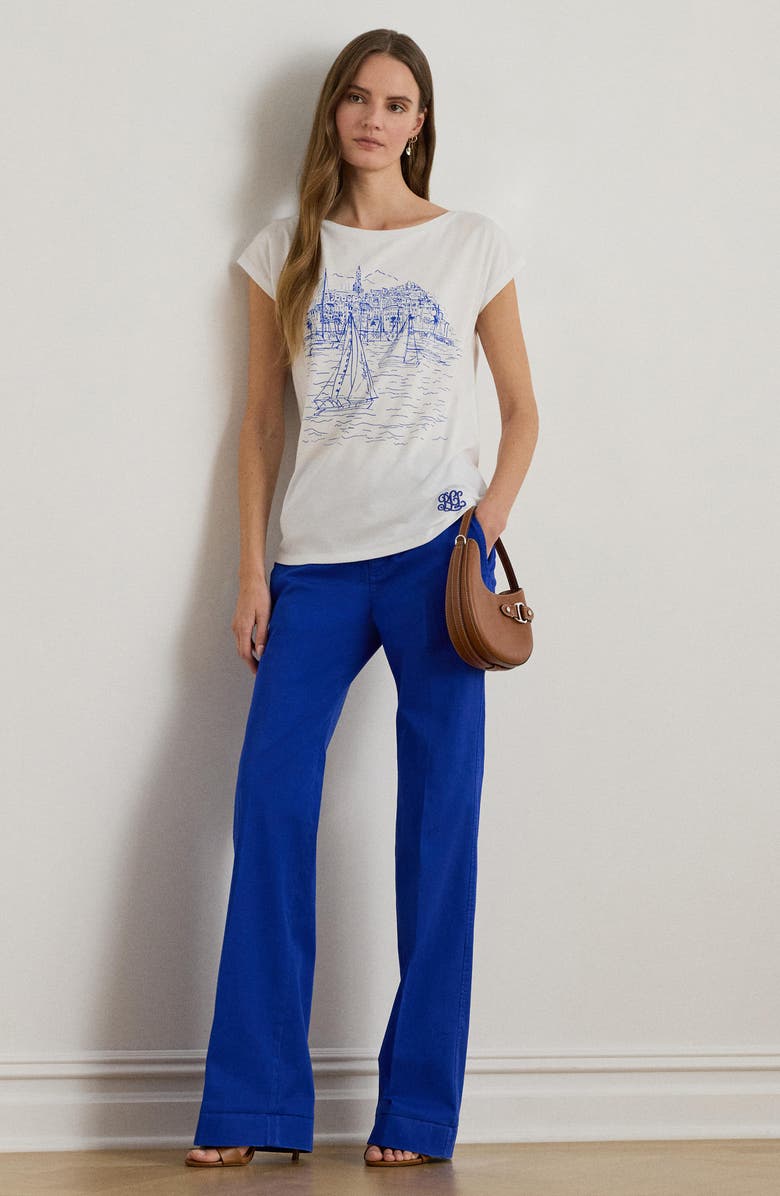Lauren Ralph Lauren Kendis Refined Straight Leg Chinos, Alternate, color, Cruise Royal Blue