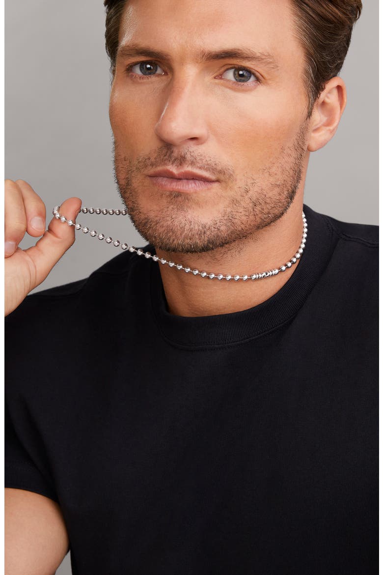 Men's Anthem Ball Chain Necklace, Alternate, color, SILVER
