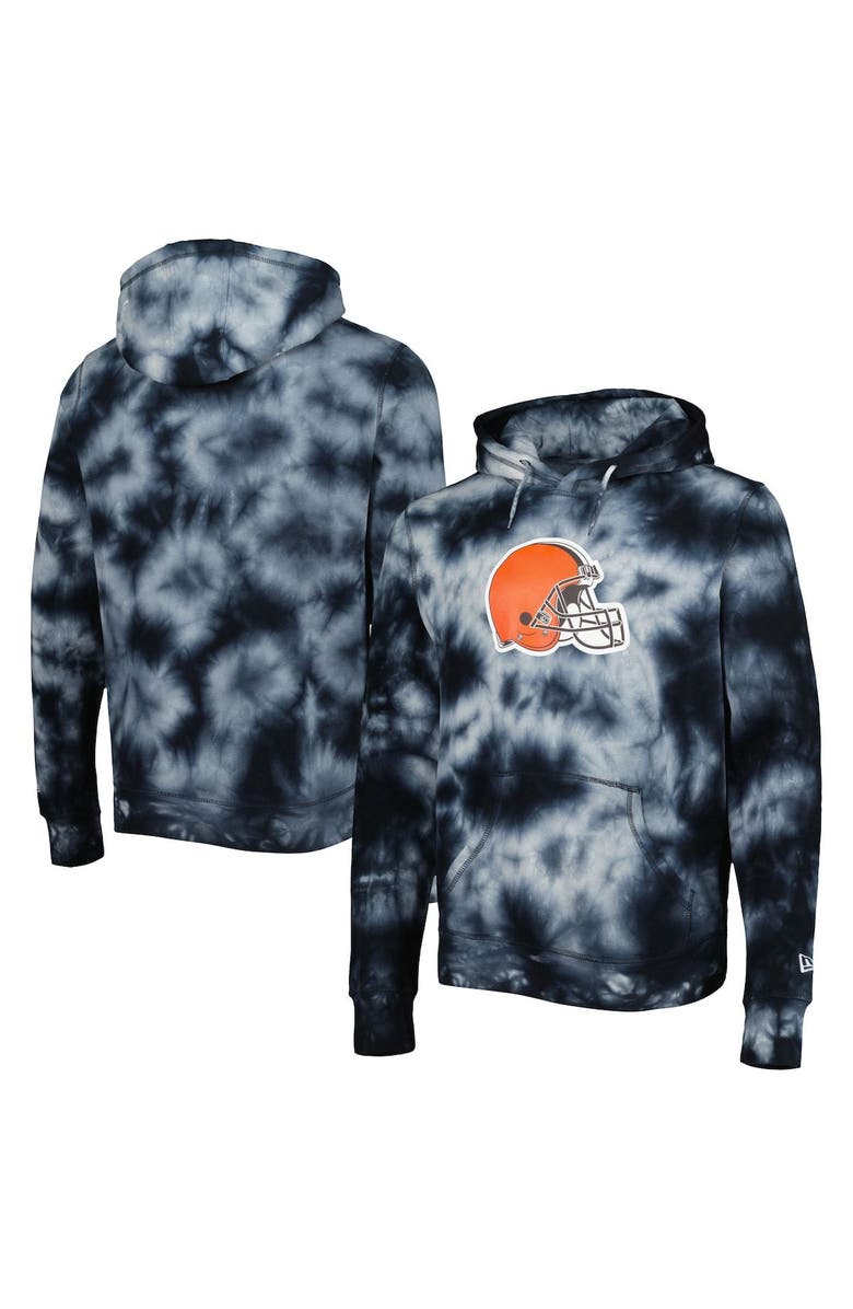 New Era Men's New Era Black Cleveland Browns Team Tie-Dye Pullover Hoodie, Main, color, Black