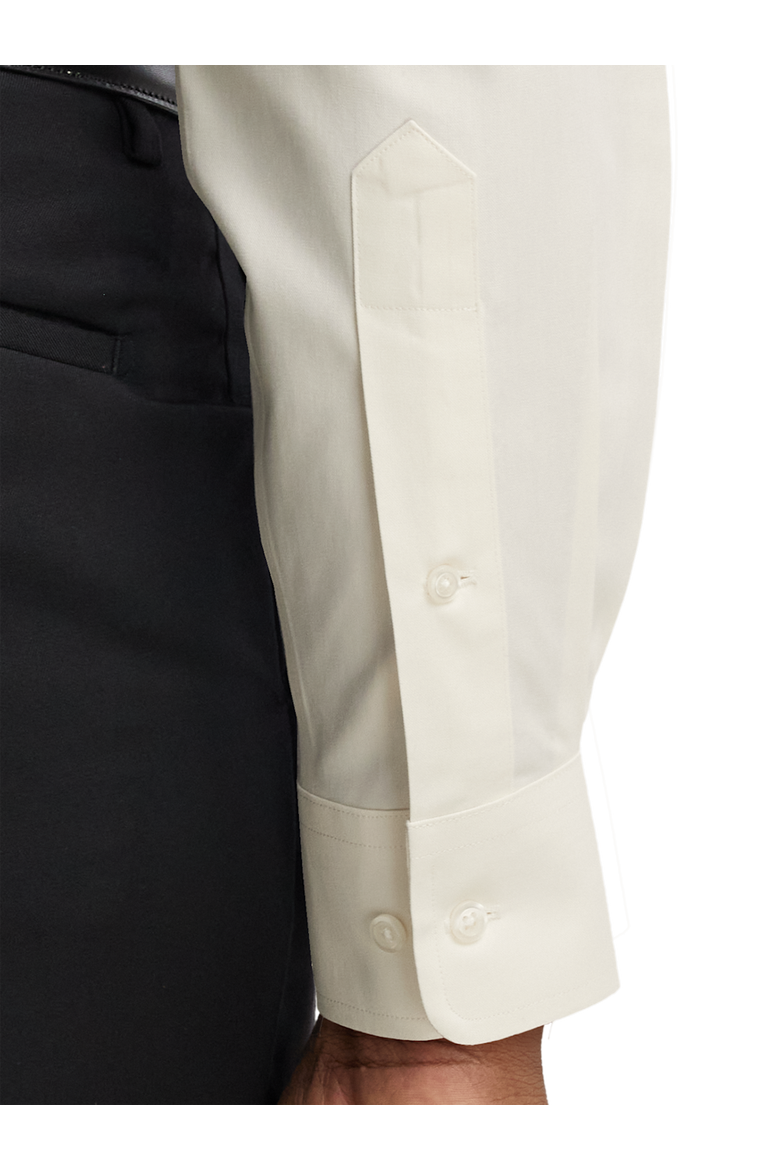Slim Fit Non-iron Cotton Pinpoint Solid Button Down Collar Dress Shirt, Alternate, color, Ecru