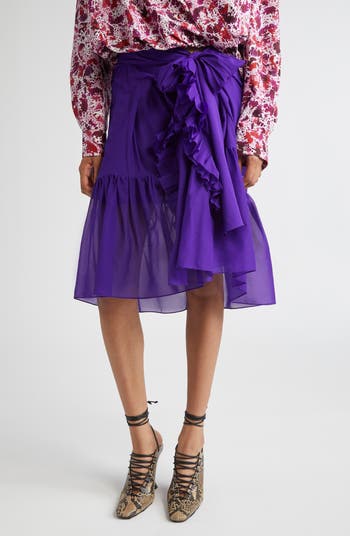 ［25ss新作］Dries Van Noten Nylon Skirt With Ruffles Dries Van Noten Ruffle Tie Front Skirt | Nordstrom
