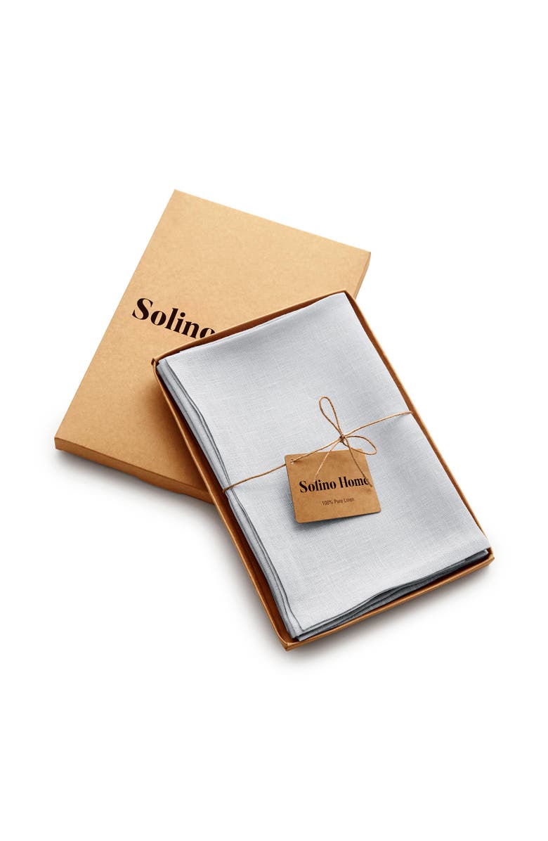 Solino Home Linen Dinner Napkins - Fete, 20" x 20" Inch, Alternate, color, Silver Cloud