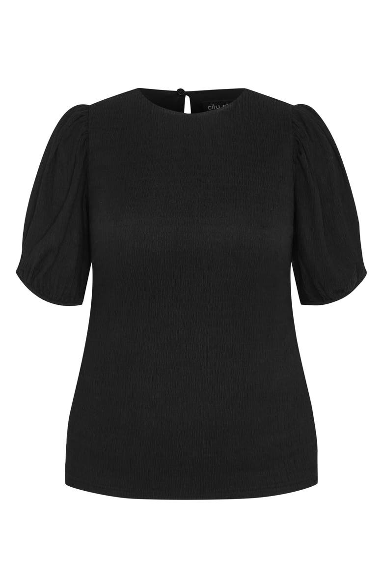 City Chic Florentine Balloon Sleeve Top, Alternate, color, Black