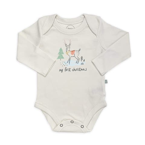 Organic Baby Graphic Bodysuit | Christmas Deer (baby)