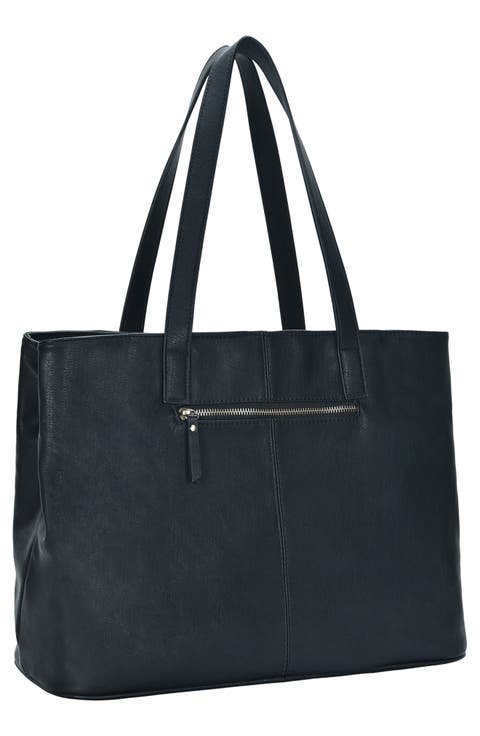 ★BLACKUP★ lic lace up leather shopper bag black CQ24s COS Leather Folded Shopper in BLACK | endource