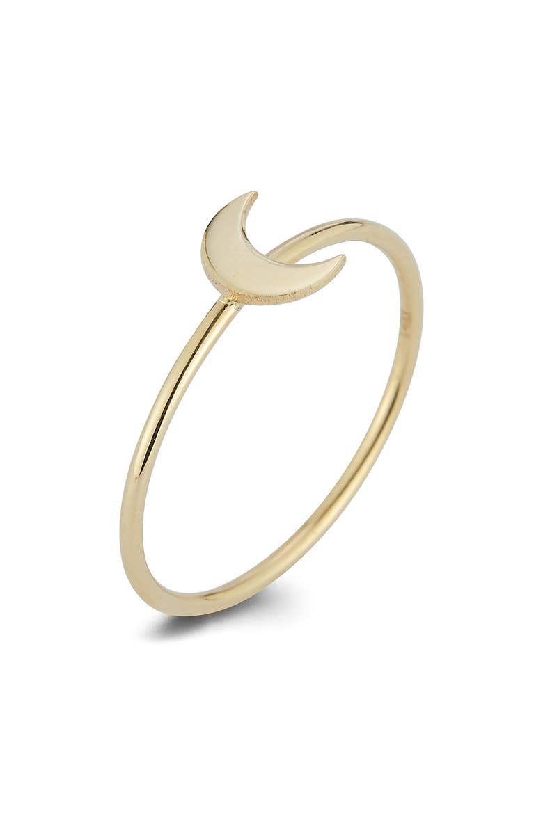 Ember Fine Jewelry 14K Yellow Gold Crescent Moon Ring, Alternate, color, Gold