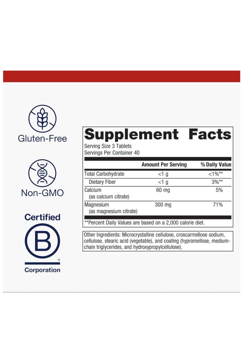Magnesium Citrate Chelated Mineral Supplement 120 Count, Alternate, color, None