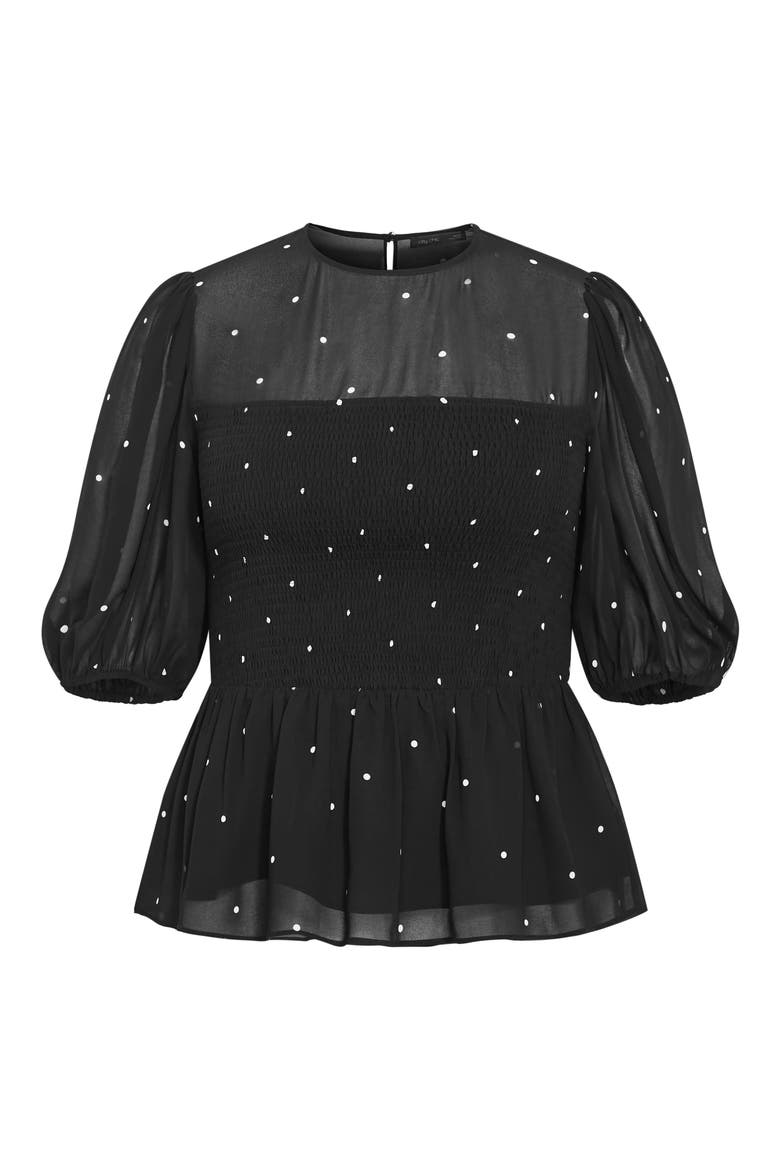 Esther Peplum Top, Alternate, color, IVORY SPOT