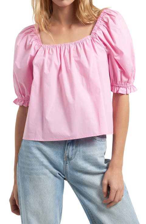 Puff Sleeve Cotton Top