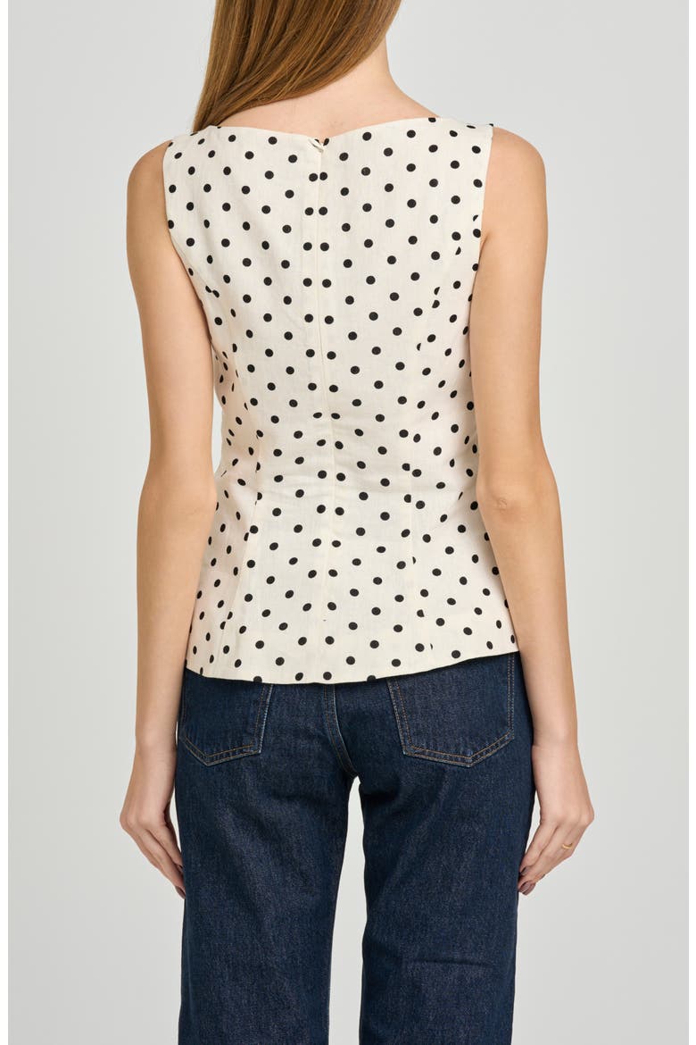 Arielle Polka Dot Boat Neck Top, Alternate, color, IVORY POLKA DOT