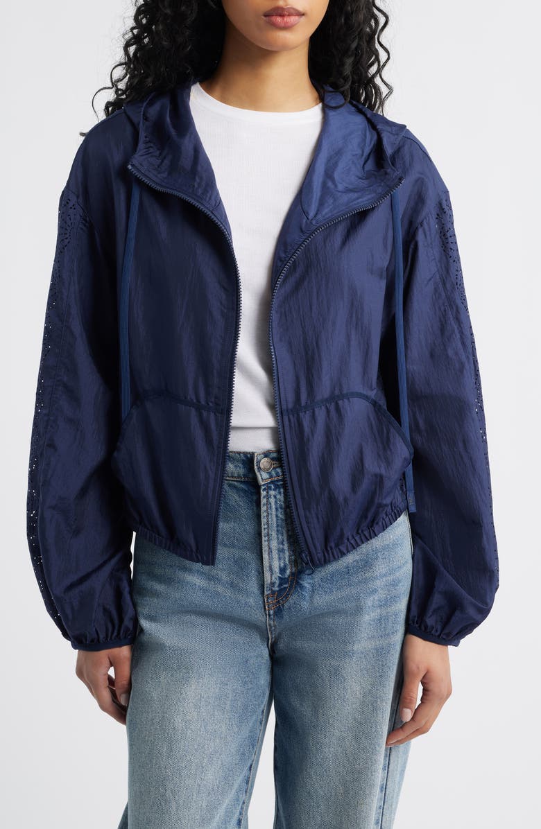 UGG<sup>®</sup> Chiara Hooded Nylon Jacket, Alternate, color, Navy