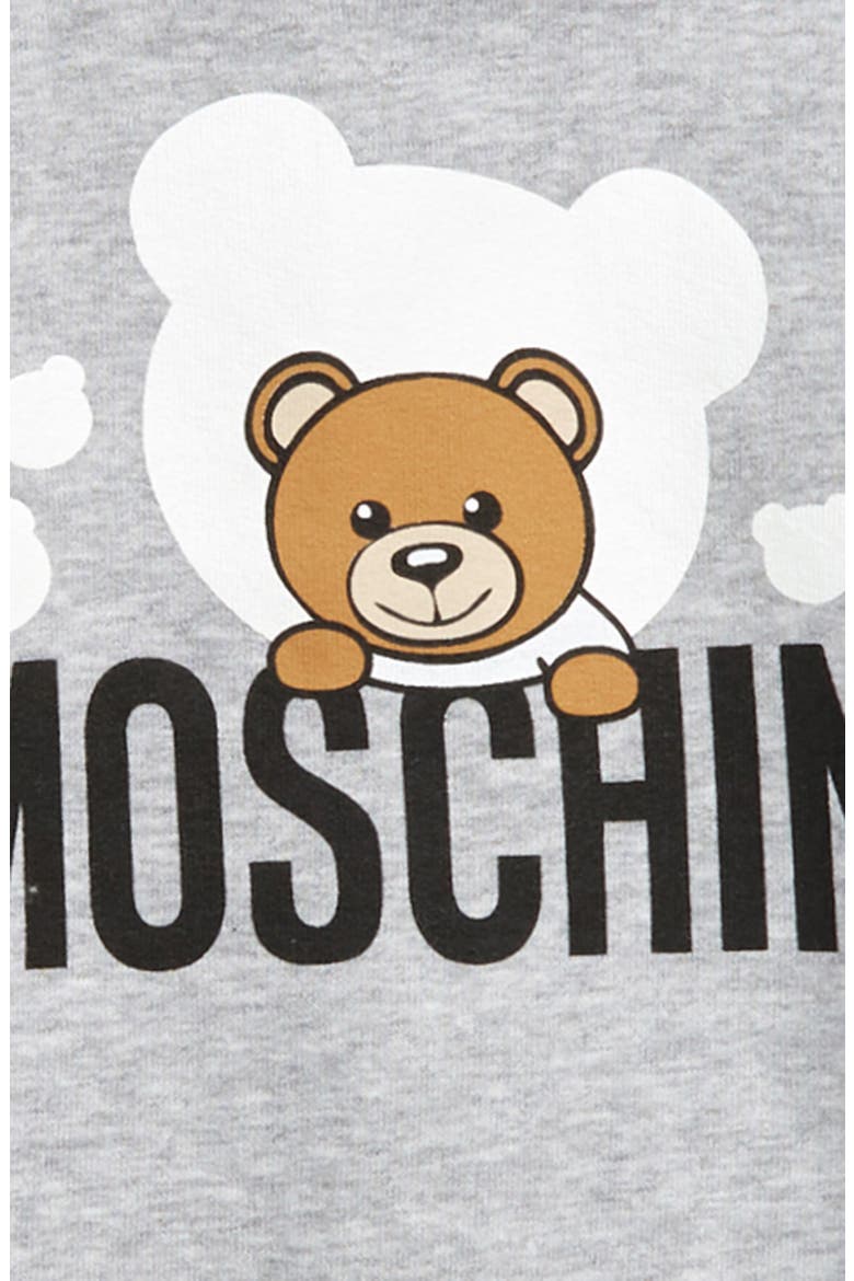 Bear Cloud Graphic Footie, Cap & Bib Set, Alternate, color, GREY