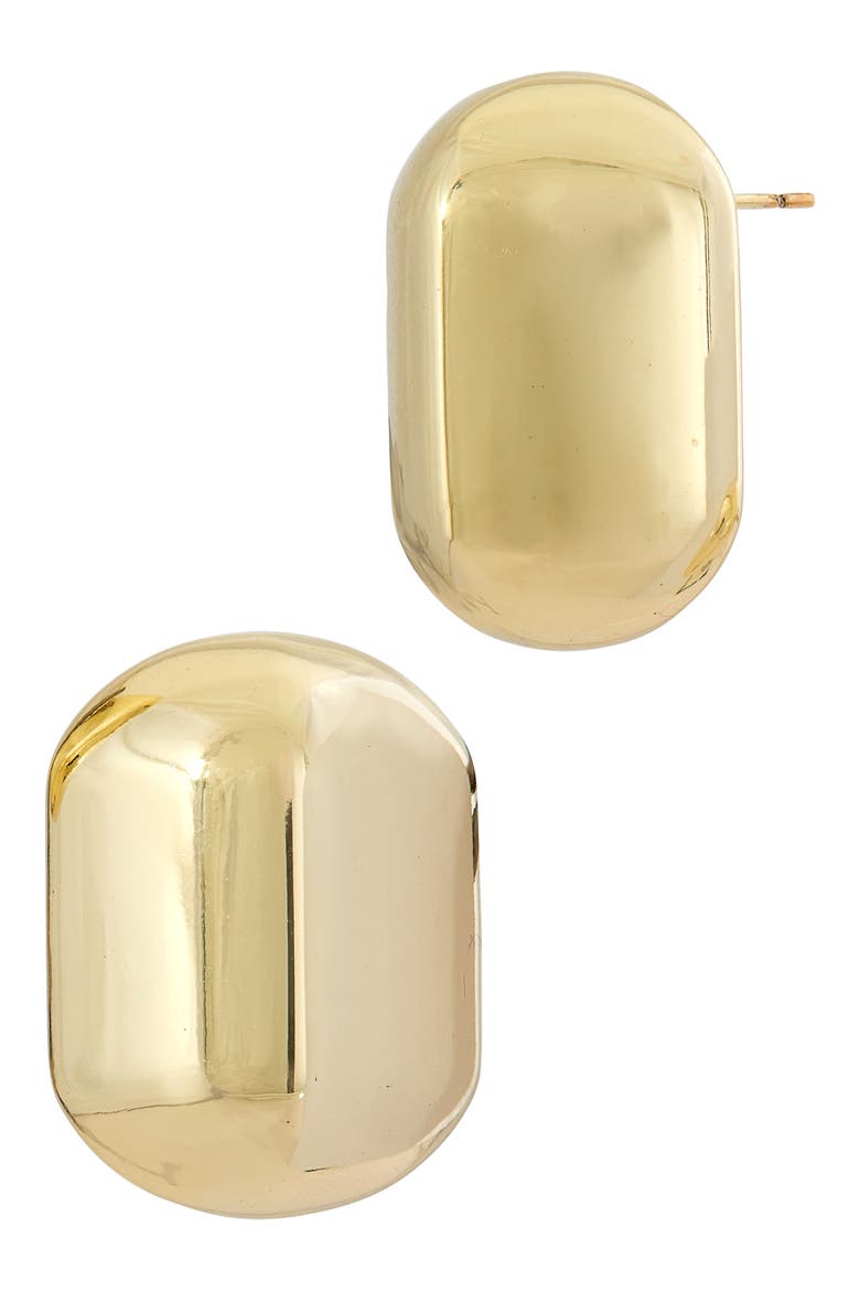 Bold Puffy Angled Stud Earrings, Main, color, YELLOW