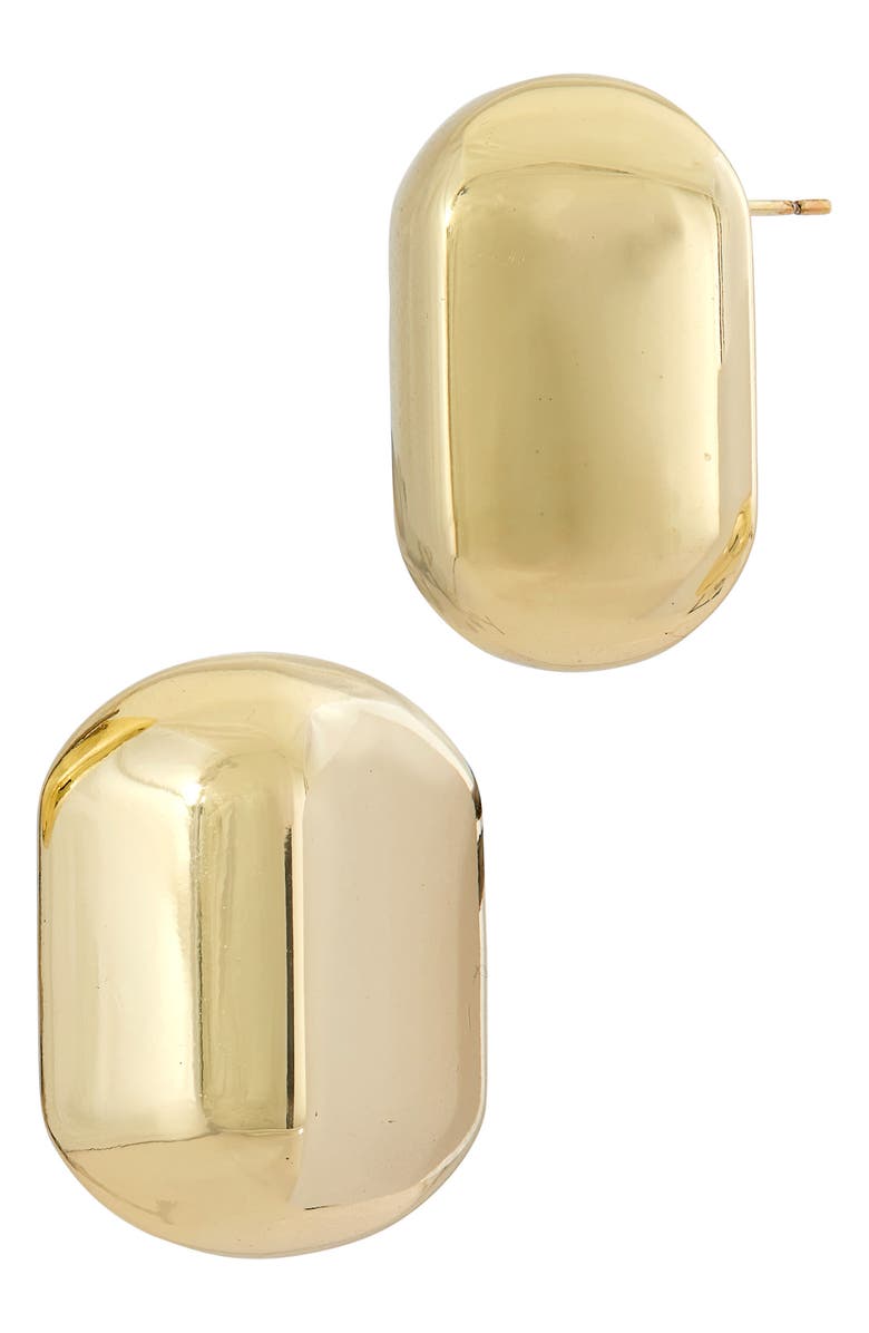 SAVVY CIE JEWELS Bold Puffy Angled Stud Earrings, Main, color, Yellow