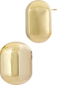 SAVVY CIE JEWELS Bold Puffy Angled Stud Earrings
