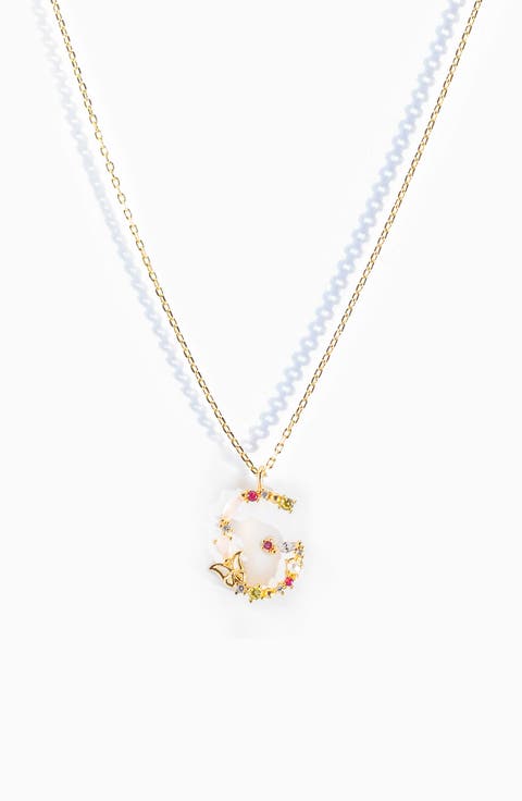 Flutterfly Initial Necklace